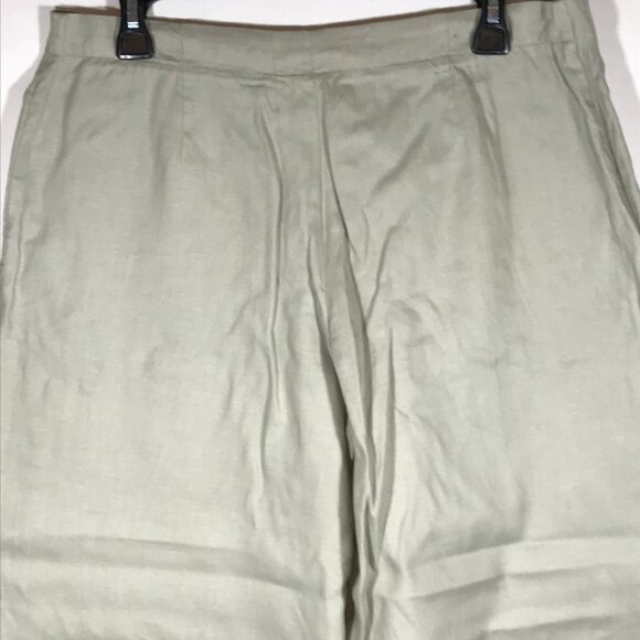 Max Studio Women's 12 Beige 100% Linen Casual Wide Leg Pants - Picture 9 of 12